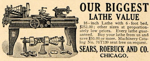 1915 Ad Sears Roebuck Store Lathe Machinery Appliance - ORIGINAL ADVERTISING TW1