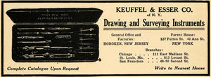1908 Ad Drawing Surveying Instruments Keuffel Esser - ORIGINAL ADVERTISING TW1