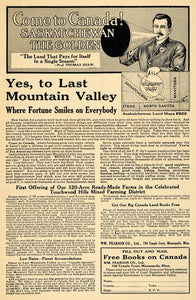 1912 Ad Last Mountain Valley Canada Travel Thomas Shaw - ORIGINAL TW1