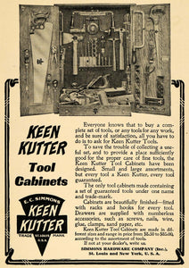 1908 Ad E C Simmons Hardware Vintage Keen Kutter Tool Cabinets Household TW1