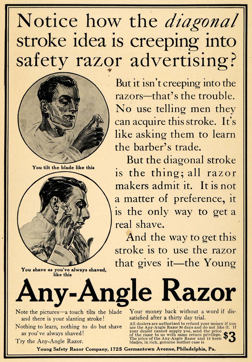 1912 Ad Young Safety Razor Co. Shaving Men Essentials - ORIGINAL ADVER ...