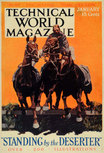 1914 Cover Standing by the Deserter 3 Horses Jumping - ORIGINAL TW1
