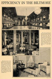 1914 Print Biltmore Hotel New York City 335 Madison Ave ORIGINAL HISTORIC TW2