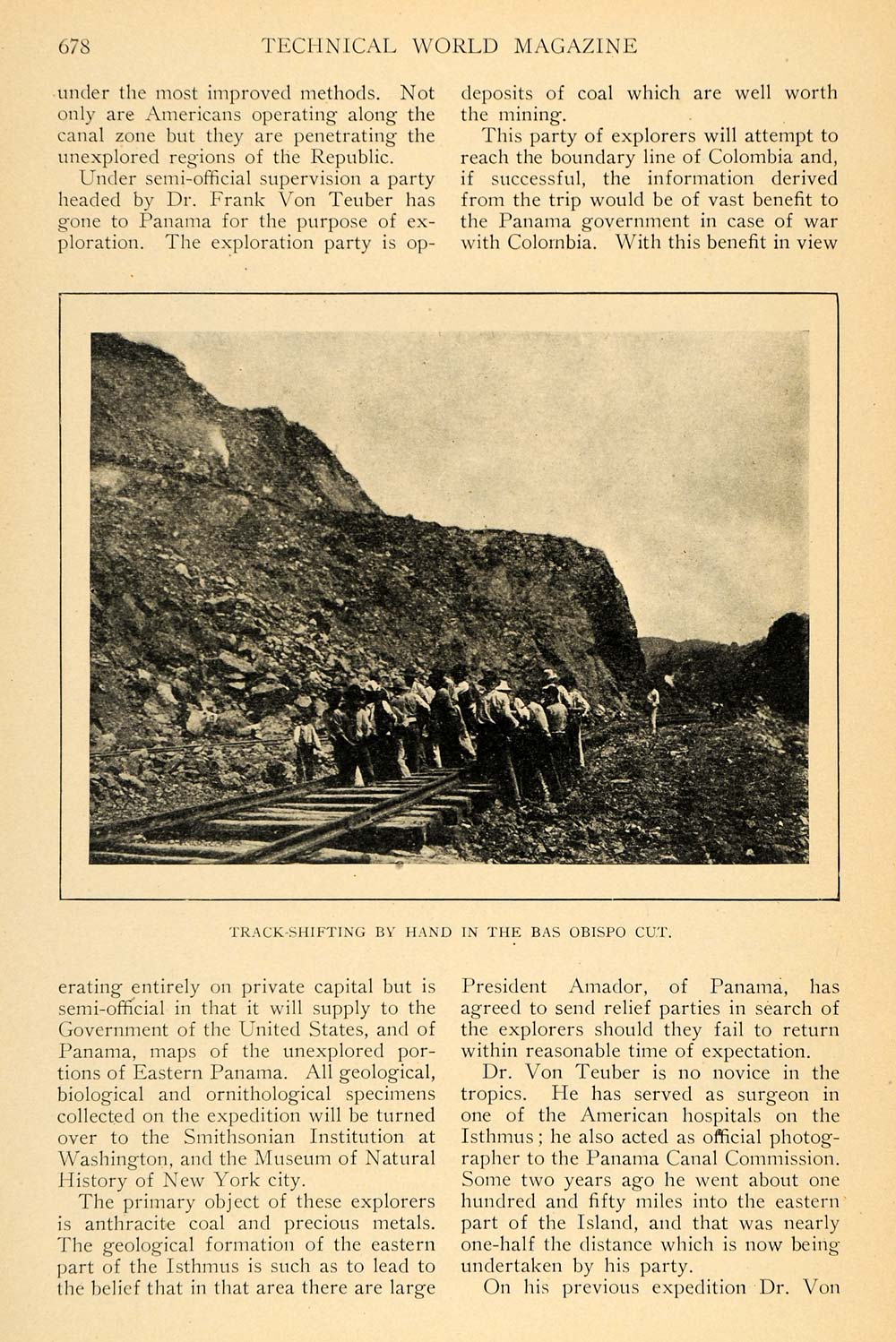 1909 Article Panama Canal Gold Silver Coal Deposits - ORIGINAL TW2