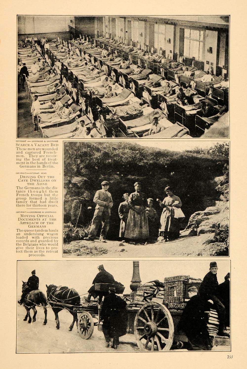 1915 Print World War I Armies Destruction Battlefields ORIGINAL HISTORIC TW2