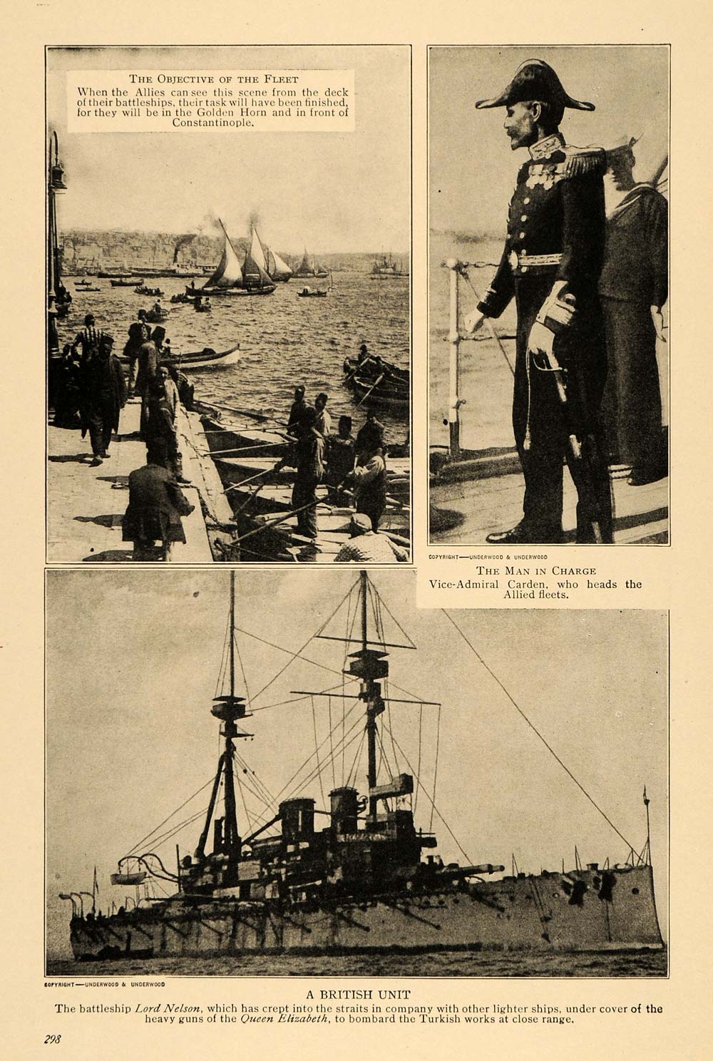1915 Print Allied Ship Fleet Sea Battles Xeros Gulf WWI ORIGINAL HISTORIC TW2