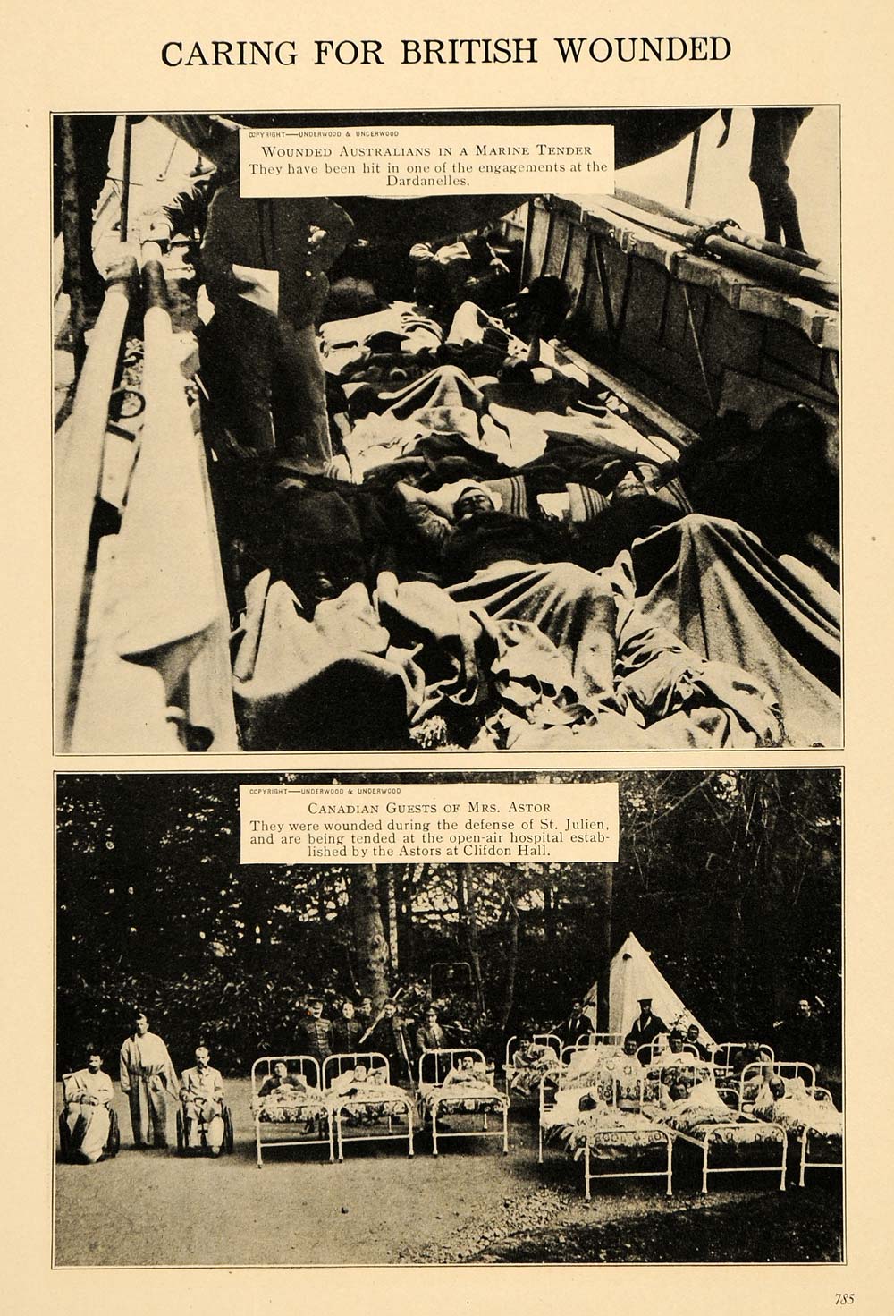 1915 Print Turkish Fort Injury Soldier Pray Service WWI ORIGINAL HISTORIC TW2
