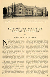 1912 Article Forest Timber Lab Madison Waste Reduction - ORIGINAL TW2