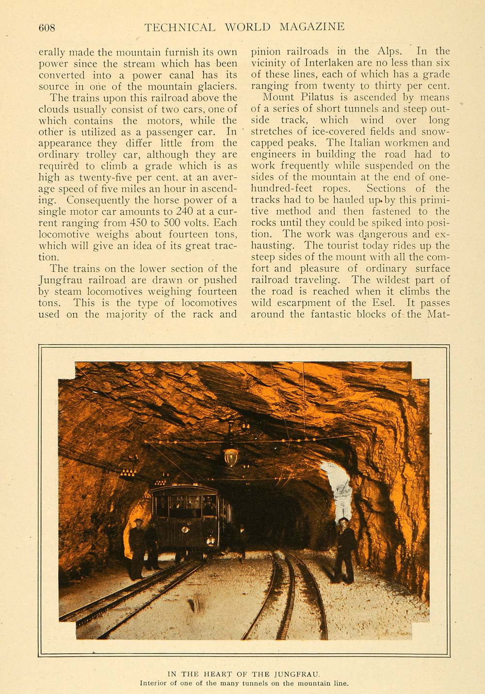 1908 Article Train Trolleys Climb Mountains Technology - ORIGINAL TW2 - Period Paper
 - 8