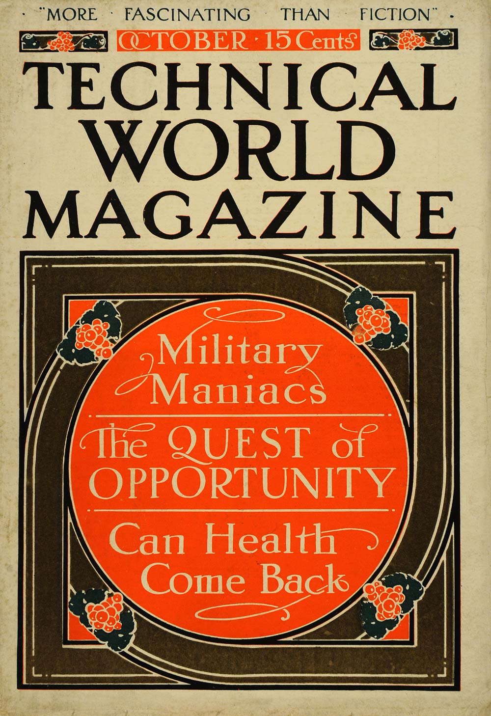 1911 Cover Military Maniac Fred Stearns Health Quest - ORIGINAL TW3