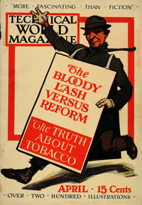 1914 Cover News Man Tobacco Cigarette Cigar Stearns Art - ORIGINAL TW3