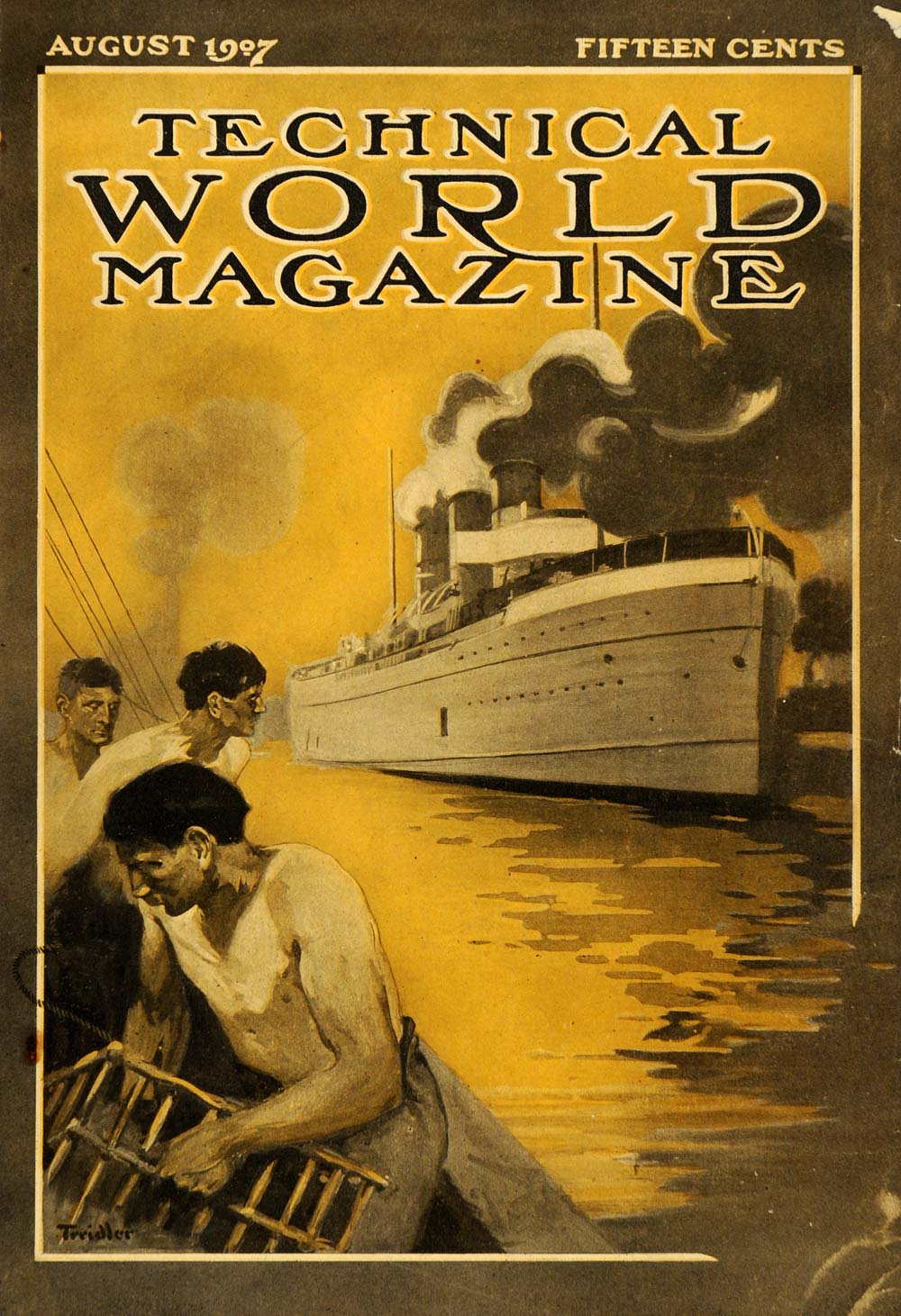 1907 Cover San Juan Treidler S. S. Columbia Ship Boat - ORIGINAL TW3