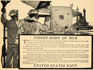 1911 Ad United States Navy Sailor Ship Uniform Health - ORIGINAL ADVERTISING TW3