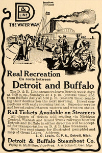 1907 Ad Detroit Buffalo Steamboat Lewis Fashion Rail - ORIGINAL ADVERTISING TW3