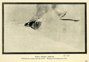 1914 Print Alaska Railroad Snow Plow Machine Removal - ORIGINAL HISTORIC TW3