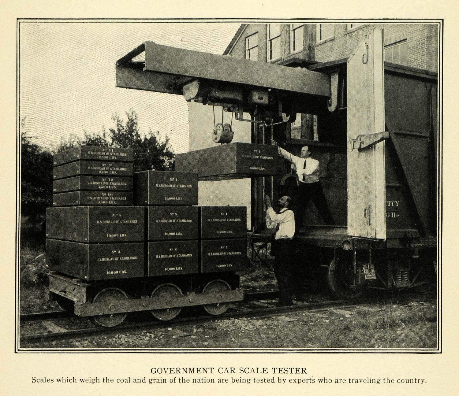 1914 Print Government Railway Car Scale Tester Coal - ORIGINAL HISTORIC TW3
