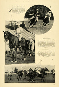 1914 Print American British Polo Game Monte Waterbury - ORIGINAL HISTORIC TW3