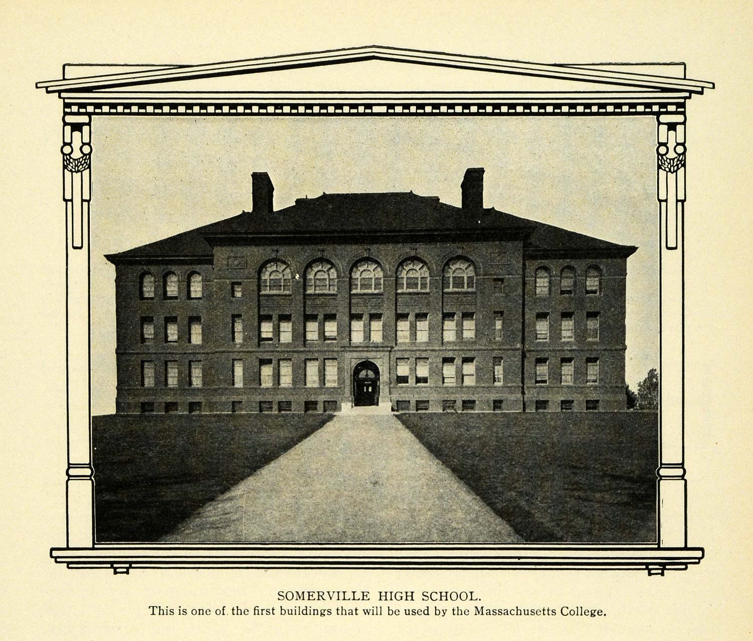 1910 Print Somerville High School Massachusetts College ORIGINAL HISTORIC TW3