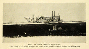 1907 Print Pittsburg Dredge Marine Boat Ship Machine - ORIGINAL HISTORIC TW3