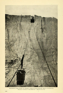 1907 Print Construction Beachy Head Lighthouse Cliffs ORIGINAL HISTORIC TW3