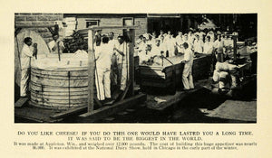 1912 Print Big Cheese Appleton Wisconsin Dairy Show - ORIGINAL HISTORIC TW3