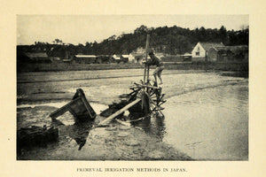 1912 Print Japanese Primeval Irrigation Agriculture - ORIGINAL HISTORIC TW3