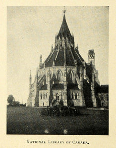 1912 Print National Library Ottawa Canada Architecture ORIGINAL HISTORIC TW3