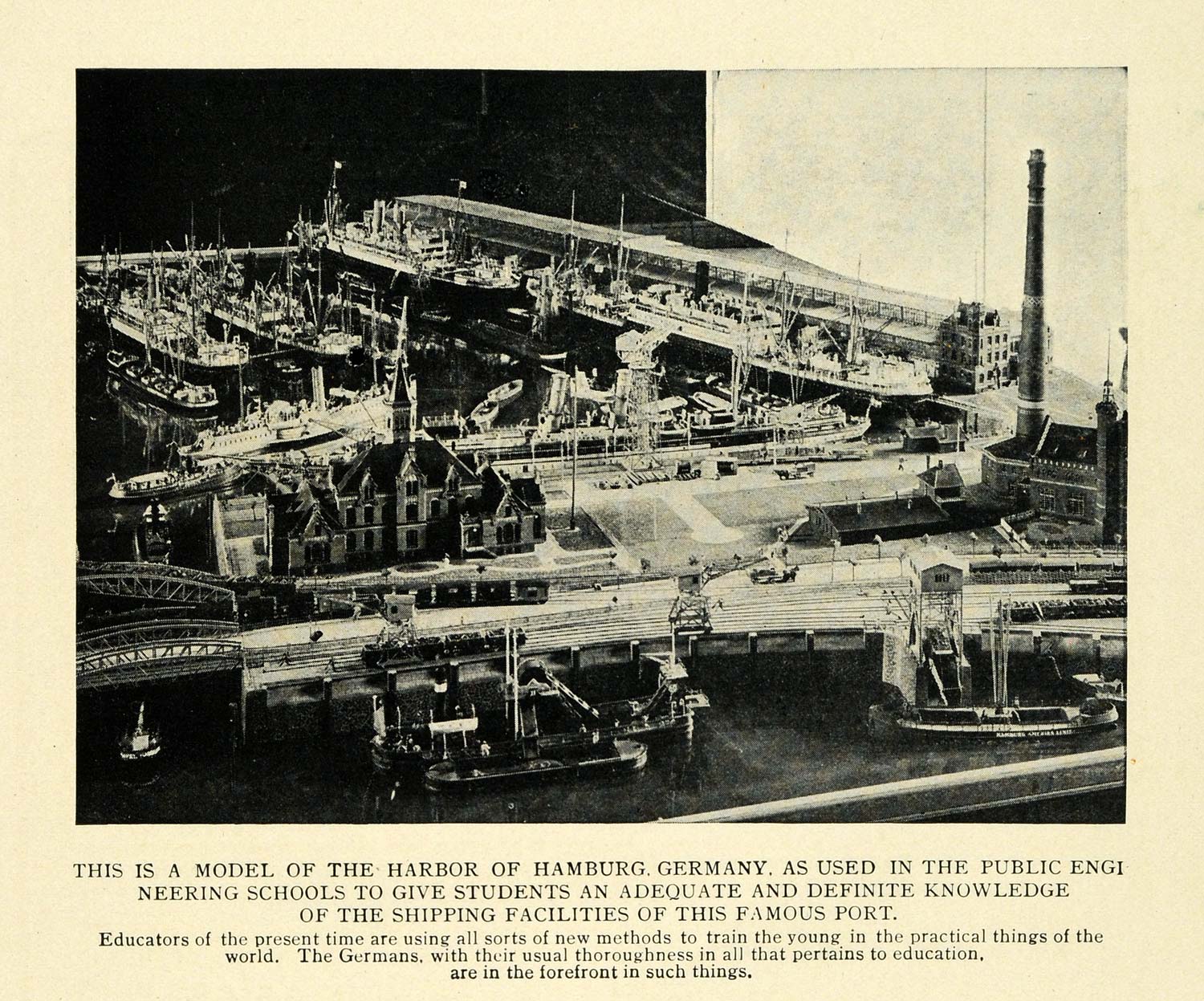 1912 Print Hamburg Germany Ship Harbor Model Shipping - ORIGINAL HISTORIC TW3