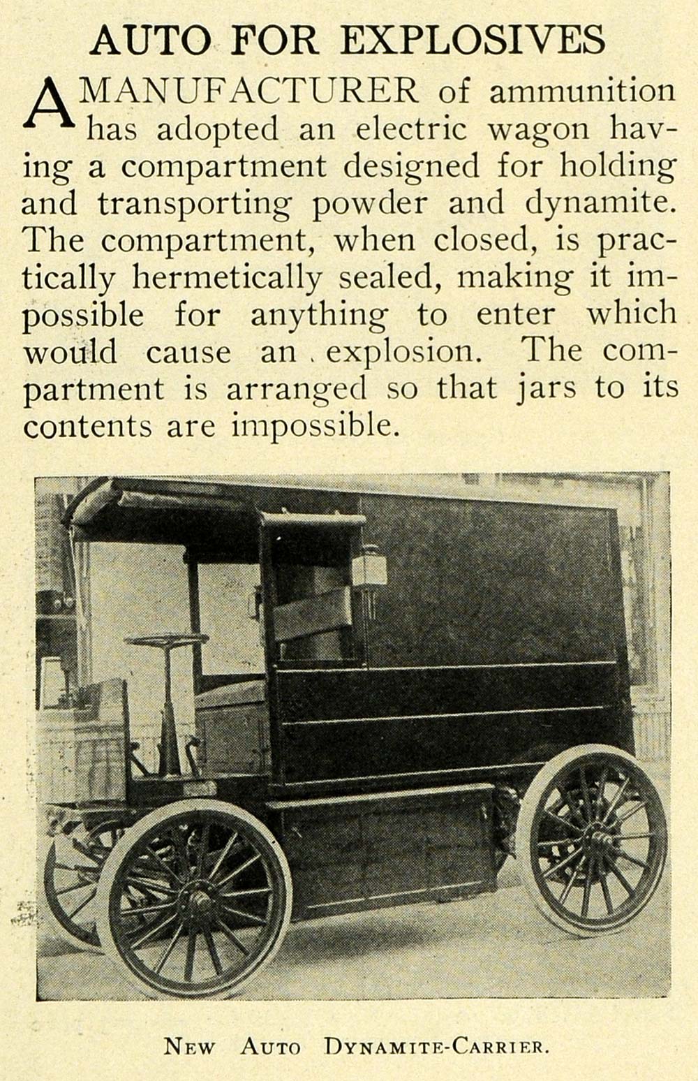 1911 Print Antique Auto Dynamite Carrier Ammunition - ORIGINAL HISTORIC TW3