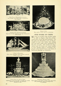 1911 Print Decorative Culinary Chef Design Wedding Cake ORIGINAL HISTORIC TW3
