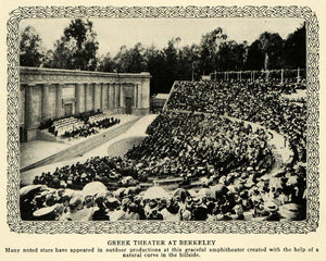 1913 Print University California Berkeley Greek Theater ORIGINAL HISTORIC TW3