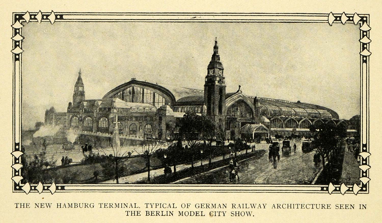 1911 Print Hamburg Terminal Railway Germany Berlin City ORIGINAL HISTORIC TW3