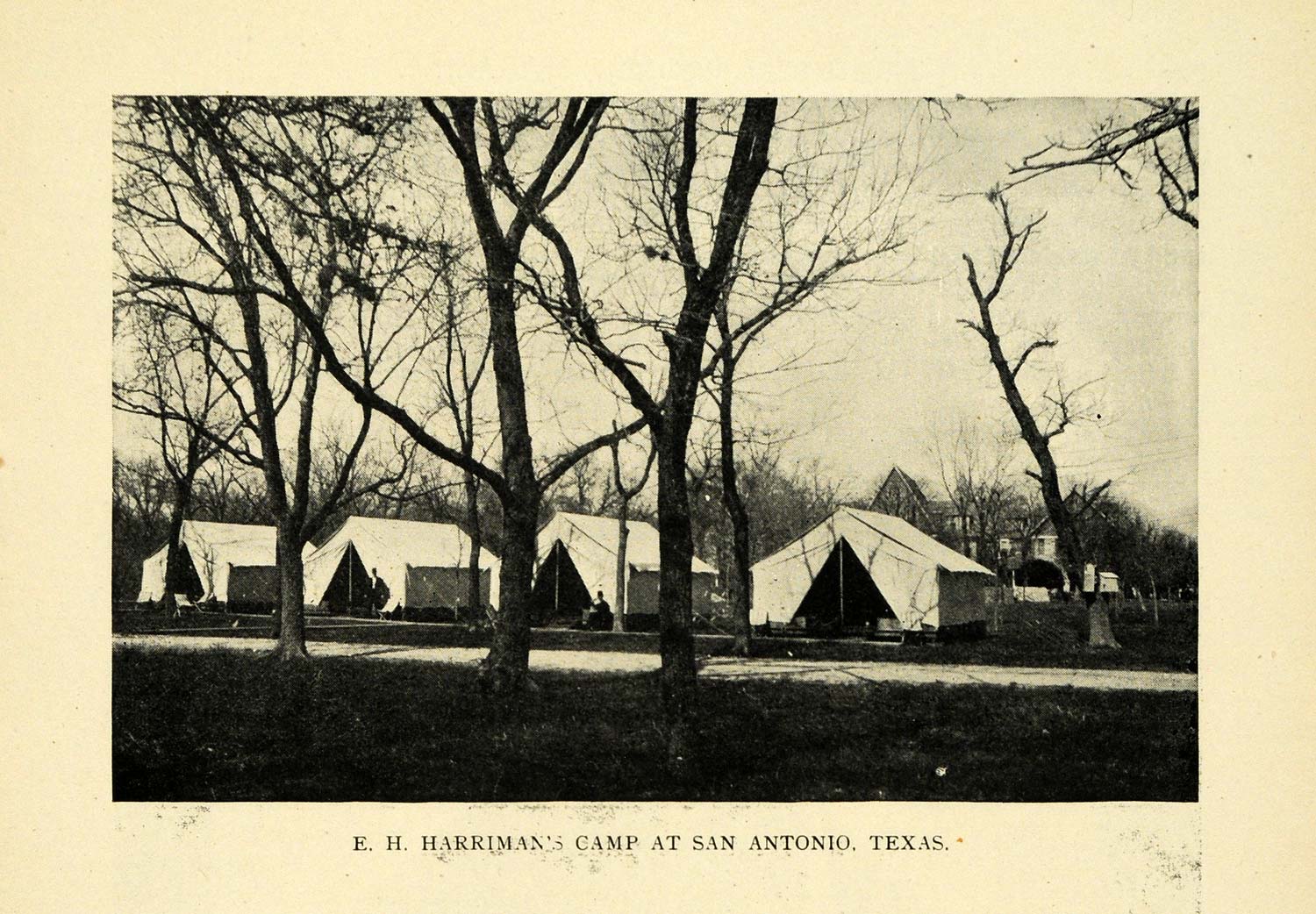 1909 Print Harriman Camp Railroad San Antonio Texas - ORIGINAL HISTORIC TW3