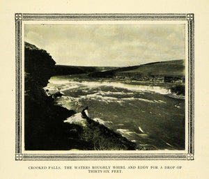 1908 Print Crooked Falls Water Landscape Missouri River - ORIGINAL TW3