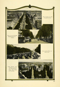 1909 Print Paris Champs-Elysees Boulogne Carnot Triumph - ORIGINAL TW3
