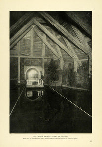 1909 Print Crown Prince Rudolph Underground Lake Vienna ORIGINAL HISTORIC TW3