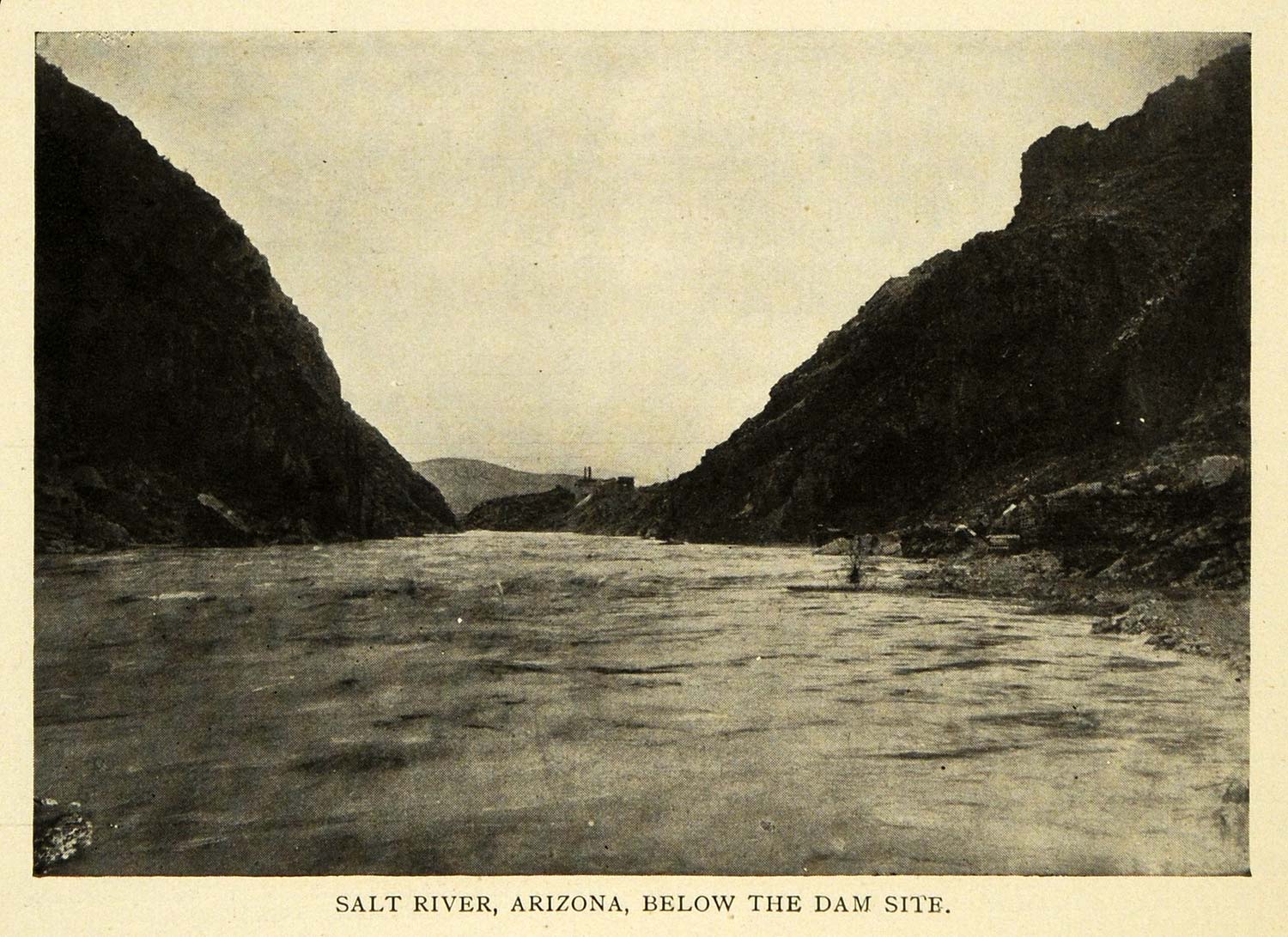 1906 Print Salt River Arizona Below the Dam Site - ORIGINAL HISTORIC IMAGE TW3