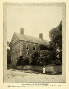 1906 Print Nelson House Yorktown Hanover Co. Virginia ORIGINAL HISTORIC TW3