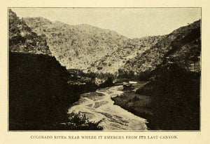 1906 Print Colorado River Escalante Route Grand Canyon ORIGINAL HISTORIC TW3