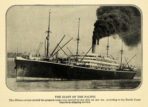 1914 Print Minnesota Cargo Ship Shipping Service - ORIGINAL HISTORIC IMAGE TW3