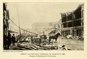 1905 Print Kentucky Lousville Tornado Damage March 1890 ORIGINAL HISTORIC TW3