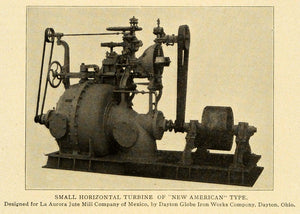 1905 Print Horizontal Turbine Dayton Globe Iron Works - ORIGINAL HISTORIC TW3