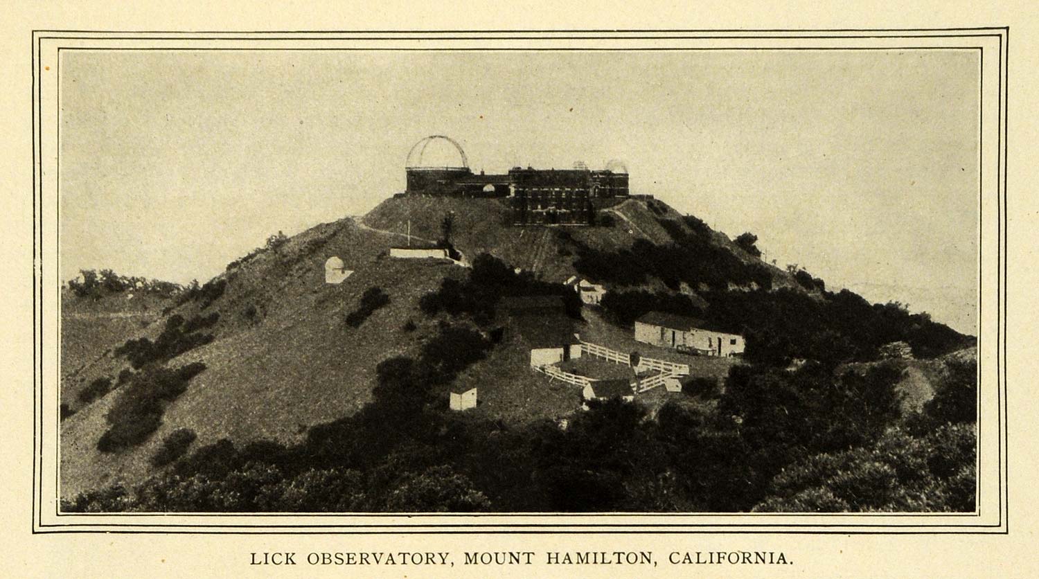 1906 Print Lick Observatory Mount Hamilton California - ORIGINAL HISTORIC TW3
