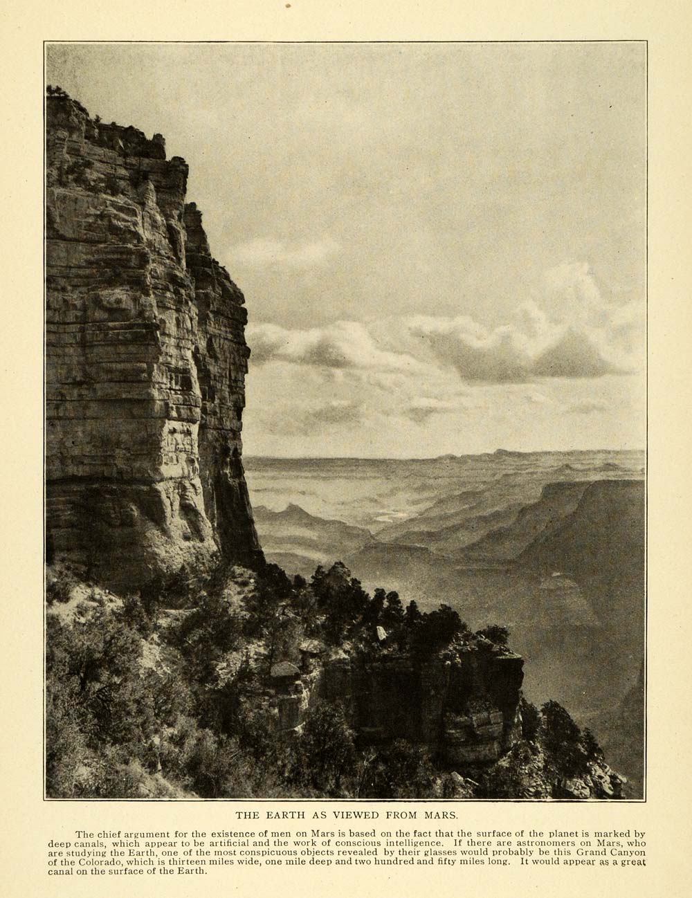 1906 Print Grand Canyon Colorado Mountains Earth Canal ORIGINAL HISTORIC TW3