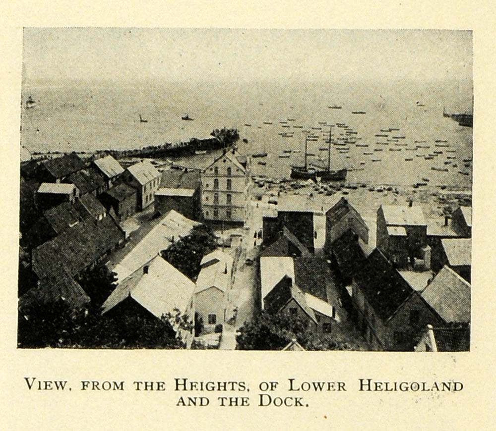 1911 Print Heligoland German Archipelago Aerial View - ORIGINAL HISTORIC TW4