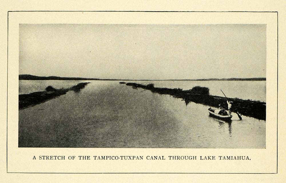 1911 Print Tampico Tuxpan Canal Lake Tamiahuca Mexico - ORIGINAL HISTORIC TW4