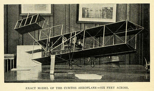 1911 Print Miniature Reproduction Curtiss Aeroplane - ORIGINAL HISTORIC TW4