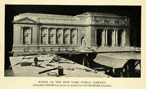 1911 Print Architectural Model New York Public Library ORIGINAL HISTORIC TW4