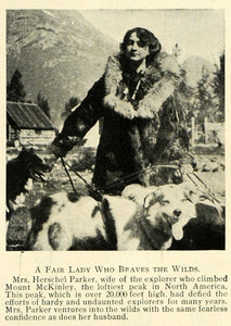 1912 Print Herschel Parker Wife Explorer Mount McKinley Huskies Dogs TW4