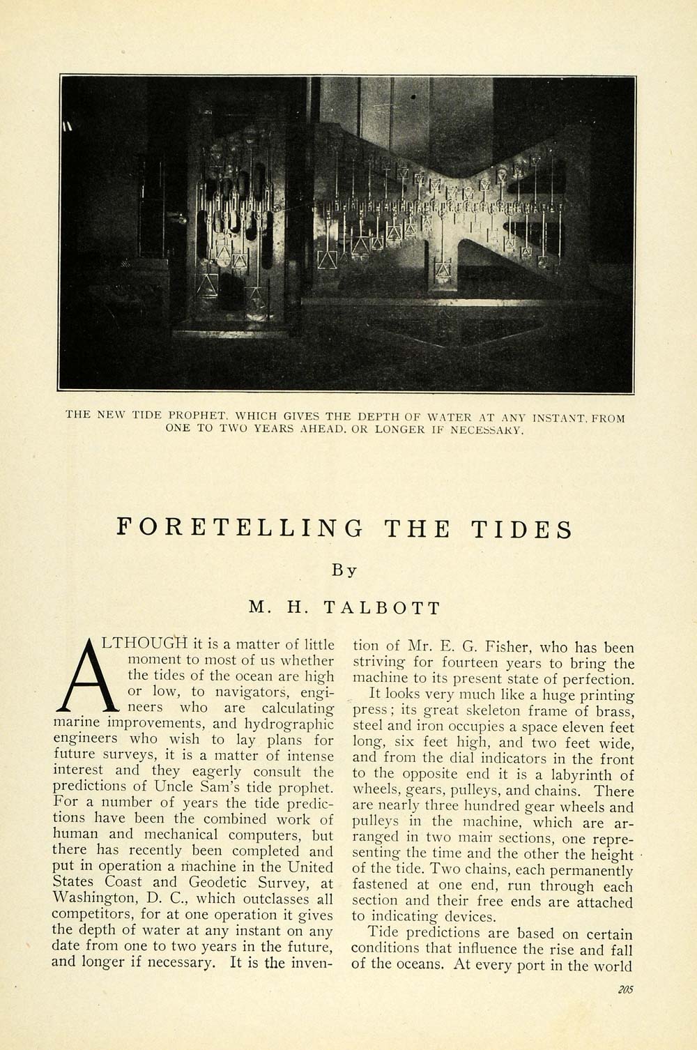 1912 Article Fortelling Tides Prophet Talbott Navigation Engineer Invention TW4